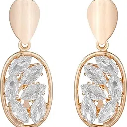 the luxor Fashion Jewellery Designer Traditional Gold Plated American Diamond Earring for Stylish Women and Girls-picture-25