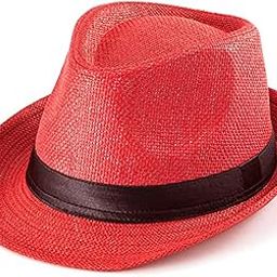infispace Boy's & Girl's Straw Fedora Short Brim Hat (Pack of 1) (5-8 Years)-picture-1