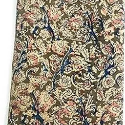 SK TEXTILES Kalamkari Block Printed Fabric for Tops, Skirts, Door Curtains, Table Runners (2.5 Meters, Red)-image-2
