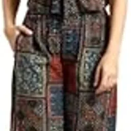 darvi Women's Bohemian Printed Co-ord Set – Sleeveless Peplum Top & Wide-Leg Pants – Casual & Stylish Ethnic Wear-picture-15