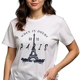 dueller Women's Loose Fit/Boyfriend Fit 100% Cotton White Round Neck T-Shirt-picture-17