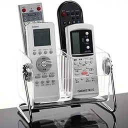 Zollyss 6-Slot Acrylic Rectangular Home Desk Tv Air-Conditioner Remote Control Storage Holder Organizer Stand (Clear, Standard), Cosmetics, Transparent-picture-10