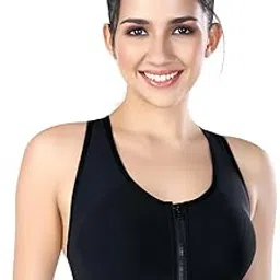 Women's Cotton Blend Padded Front Zip Sports Bra for Gym/Yoga (Front Zip | Padded | Size | Full Coverage | High Support | Adjustable | Removable Pads) Pattern No: 5006-image-37