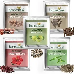 100% Pure & Organic Raw Amla Reetha Shikakai Bhringraj Hibiscus Combo For Hair (200g X 5), (Pack of 5)-picture-19