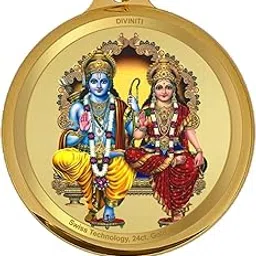 diviniti 24K Gold Plated Double Sided For Men Women & Kids|Stylish Double Sided Necklace For Girls|Divine God Double Sided For Birthday Gift Anniversary Gift 28MM Pendant-picture-48