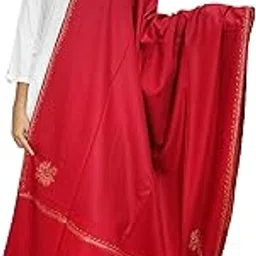 matelco Women's Wool Shawl With Border Embroidery (Mepi102-Parent_Pink_40 X80 Inches)-picture-22