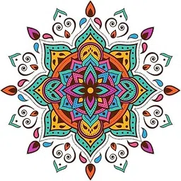 PPD Diwali Festival 'Rangoli Pattern' Floor Sticker (PVC Vinyl, 60 cm x 60 cm) (Rangoli - B) image 1