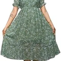 Flared Georgette Dress for Women | Vibrant Multicolor Summer & Festive Outfit-picture-49