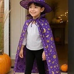 Witch/Wizard Cape with Hat for kids – Halloween Fancy Dress Costume for Boys & Girls (3–10 Years)-image-63
