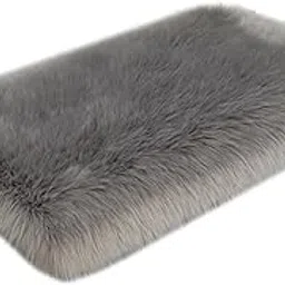 JAZZY PEARLS® Furry Carpets Ornament Soft Decorative Comfortable Gifts Bedroom Rug Area Rug Gray 30 cm-picture-19