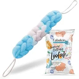 Fabskin Luxury Back Scrubber Loofah Belt for Bathing For Men and Women - Strechable 9 Knots Bath Sponge (BLUE)-picture-19