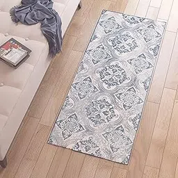 Status Contract Polypropylene Anti Skid Runner for Living Area | Rug for Bedroom |Rug for Dining Kitchen | Rug for Dining Table | Rug for Floor with Anti Slip Backing- 56X140 CM, Lt Blue/Biege.-picture-30