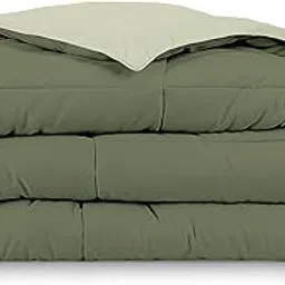 The Little Big Store 220 GSM Microfiber Reversible Comforter for Bed | Dual-Sided Quilt Blanket for Winter | Lightweight All-Season AC Duvet | Soft Bedding Set for Home (Sage Green Light, Single)-picture-25