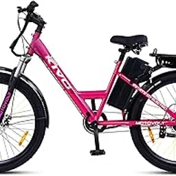 KIVO Easy Extended Carrier Electric Cycle | Standard Normal Range | Range up to 45 Kms in Pedal Assist Mode | Electric Bicycle -Pink-picture-25