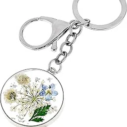 pmeixcy Pressed Flower Keychain, Forget-Me-Not Real Flower Keyrings Dried Flowers Key Ring Wildflower Aesthetic Key Chain Elegant Keyring, Floral Design Cute and Delicate Keychain-picture-37