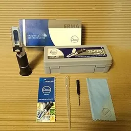 Erma 28-62% Brix Hand Held Sugar Refractometer with Automatic Temperature Compensation (ATC) for Sugar Content Measurement, High Accuracy-image-0