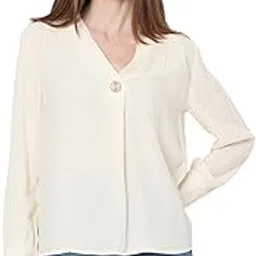 vero moda Women's Solid Regular Fit T-Shirt image 1