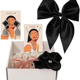 memories tale Gift Combo for Girls & Women | Earrings, Necklace, Hair Claw Clip, Big Bow & Scrunchie | Stylish Jewellery & Hair Accessories Set | Birthday Gift for Her-picture-10