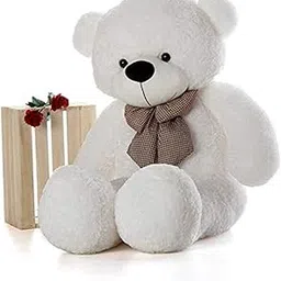 HUG 'n' FEEL SOFT TOYS Soft Toys Long Soft Lovable Huggable Cute Giant Life Size Teddy Bear Child Safe Best for Birthday Gift Valentine Gift for Girlfriend 3 FEET White Plush & Stuffed Toys-image-6