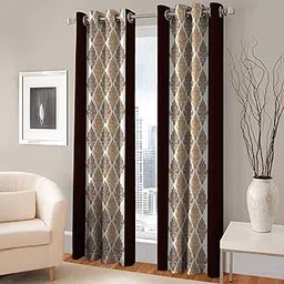 Galaxy Home Decor Curtains for Long Door 9 Feet Polyester, Pack of 2, Brown (Brown, Long Door 9 Feet)-picture-13