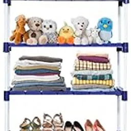 Novatic 6-Layer Multipurpose Metal-Plastic Rack Book Shelf Rack | DIY Bookshelf Books Reading (66 * 33 * 126 cm) _Navy Blue-image-3