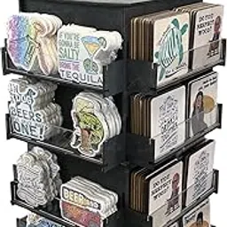 TORCHED DISPLAYS 4 Sided Rotating Display Stand-Craft Fairs, Trade Shows, Markets-Small And Medium Items Such As Stickers, Postcards, Cup Holders, Notepads, Guard-picture-17