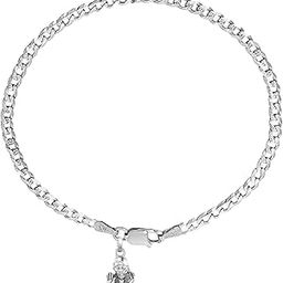 akshat sapphire 92.5% Pure Sterling Silver Curb Designer Bracelet with Charm Sai Baba for Men & Boy-picture-3