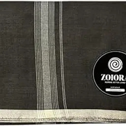 Premium Pure Cotton Lungi for Men | Chocolate Colour Handloom Hem-Stitched Dhoti | 100% Cotton Mundu |-image-0