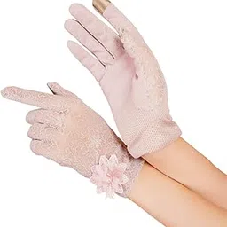 totka Lace Gloves Women Elegant Gloves for Weddings, Party, Photography, Opera Style Lace Glove for adult ladies Floral Pastel Lavender Wedding Glove Evening Accessory for Women Premium evening design-picture-44