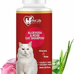 Pet Life Aloevera & Rose Cat Shampoo for Healthy Shiny Coat for Cats & Kittens Nourishing Hair, Healthy Coat & Shiny Body Wash – for All Cat Breeds - 60 Ml-picture-18