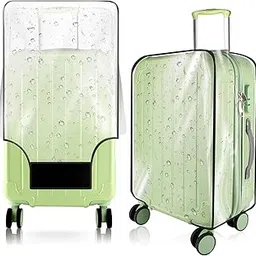 ksszzco PVC Suitcase Cover Protectors, Clear-Black Frame, 28", Clear-picture-12
