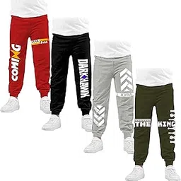 KYDA KIDS Boy's Loose Fit Track Pants(Pack Of 4) image 1