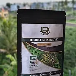 LR HERBALS Hair Dye Black | Herbal Hair Color with Henna, Indigo & Amla | Single Use Sachet | Long-Lasting Black Shade | 100g image 1