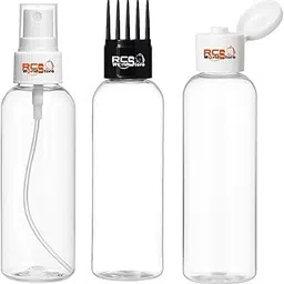 RCS Hair Applicator Bottles Combo | 3-in-1 Set – 100ml Root Comb Bottle, Spray Bottle & Squeeze Bottle with White Flip Cap | For Hair Oil, Toner, Shampoo, Serum & Lotion-picture-43
