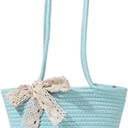 dyarchy Stylish Women's Straw & Polyester Tote Handbag Ribbon Attached With Bag for Office, Travel, Vacations & Shopping-picture-33