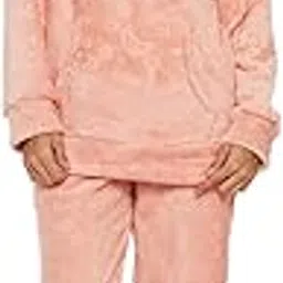 camey Women's Winter Full Sleeve Top and Pajama Pants Regular Fit Night Suit Hooded Top and Pyjama Set Ladies Night Dress-picture-44