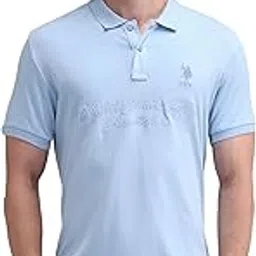 us polo ass. Men's Light-Blue Solid Collared Neck Half Sleeve Casual Cotton Regular 1605 Polo Shirts (USTSH2055_Light-Blue_3XL)-picture-47