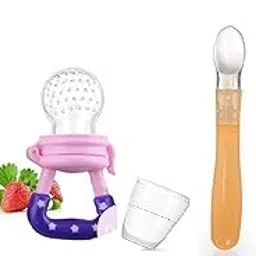 Gilli Shopee Baby BPA Free Fruit Nibbler and Feeder Pacifier | Nibbler for Babies | Teething Toy for Toddler | Baby Teether | Teether for Baby 6 to 12 Months with Baby Silicone Spoon (Multi-3)-picture-21
