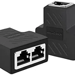 Ultrabytes RJ45 Splitter T Adapter 3 Female Coupler For Desktop 1 Port Female To 2 Port Female Socket Y Adapter Interface Ethernet Cable 8P8C Extender Plug LAN Network Connector (Pack Of 2), Black-picture-48