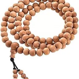 RDK Handcrafted Original Lab Certified Sandalwood Mala Rosary Chandan Jaapmala with Tassel Japa Maala for Meditation Pooja Chanting Wearing Jewelry Prayer Beads - 108+1 Beads Size 8 MM-image-41