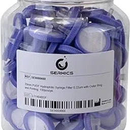 SERHICS Syringe Filters Hydrophilic PVDF 33 mm 0.22 um,100pcs-image-19