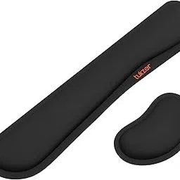 Tukzer Wrist Rest Pad, Mouse Wrist Cushion Support for Office Upgrade Enlarge Gel Memory Foam Set Keyboard for Computer, Laptop, Mac; Comfortable, Lightweight for Easy Typing Pain Relief | Black-image-90