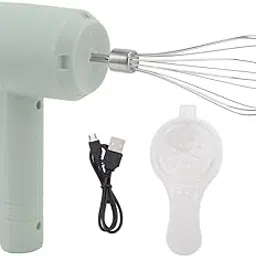 Ubersweet® Handheld Mixer, Low Noise Hand Mixer Automatic Easy to Clean Professional Powerful Flat Bottom USB Rechargeable for Cake for Meringue (Light Cyan)-picture-22