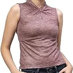Globus Women Mauve Tie-Up Neck Twisted Top-picture-32