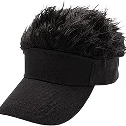 Wig Baseball Cap Spiked Sun Hats Casual Fashion Sun Visor Hat with Fake Hair Black Cap Black Hair|Clothing, Shoes & Accessories | Mens Accessories | Hats-image-14