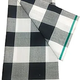 sleek silk Men's Black Square Checked Dull Lungi Mundu Dhoti (Size-2.10 Meter's)-picture-49