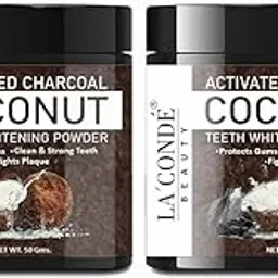 La'Conde Coconut Activated Charcoal Powder for Teeth Lightening - 50gm | Teeth Lightening Charcoal Powder for Fresh Breathe & Enamel Safe Teeth Pack of 2-picture-57