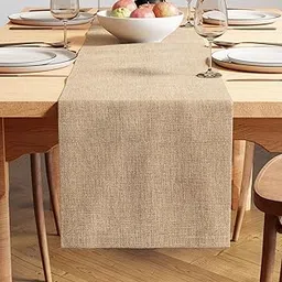Encasa XO Dining Table Runner for 4 to 6 Seater | 28x150 cm | Sand | Chenille Fabric | Machine Washable-picture-16