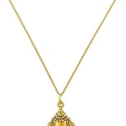 zumrut Oxidized Gold Plated Brass Shri Baba Mahakal Jyotirling Pendant with Chain for Men and Women-picture-33