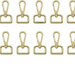 Croatia® Premium Heavy Metal Alloy Lobster Claw Clasps - Wide 3/4 Inch D Ring - 360 Swivel Trigger Snap Hooks for DIY Making Accessories Fastener - Gold (Pack of 10)-picture-25